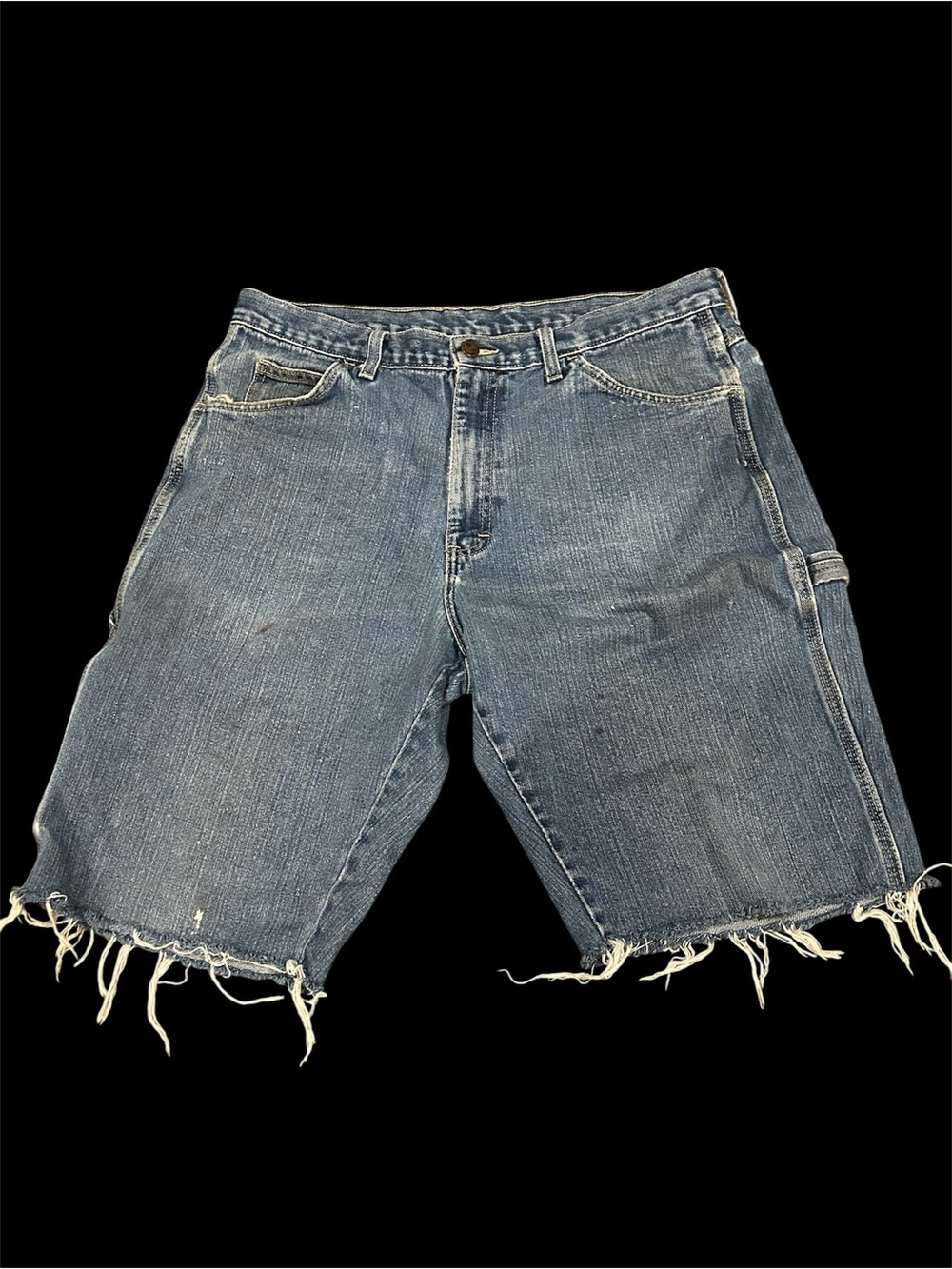 Frayed Hem Dickies Blue Denim Carpenter Shorts